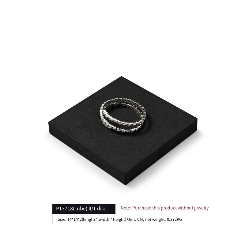 Luxury Microfiber Black Ring Necklace Pendant Earring Display Tray P137