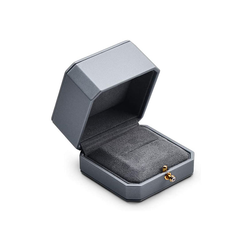 Gray Premium Leatherette Ring Box H07501