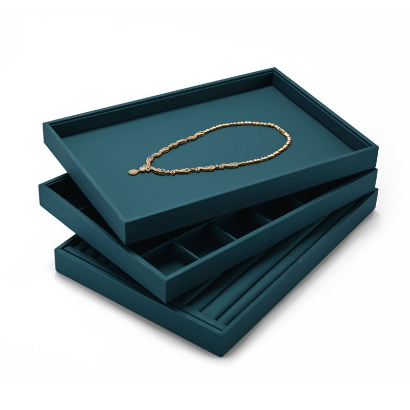 Indigo Luxury PU Leather Jewelry Tray