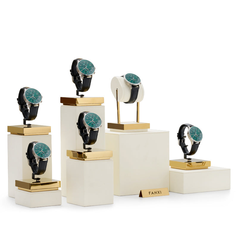 Beige Microfiber Watch Stand Display Set TT201