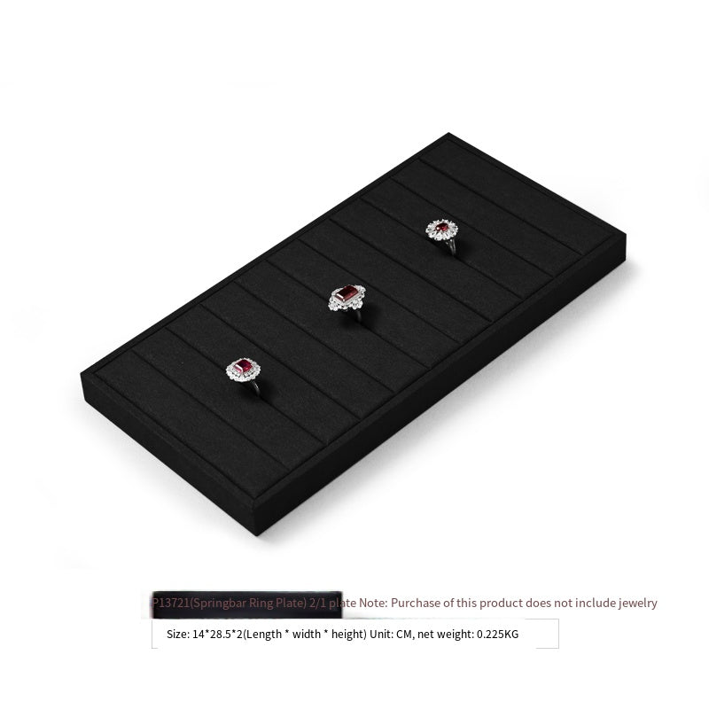 Luxury Microfiber Black Ring Necklace Pendant Earring Display Tray P137