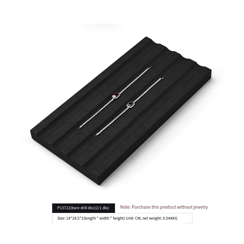 Luxury Microfiber Black Ring Necklace Pendant Earring Display Tray P137