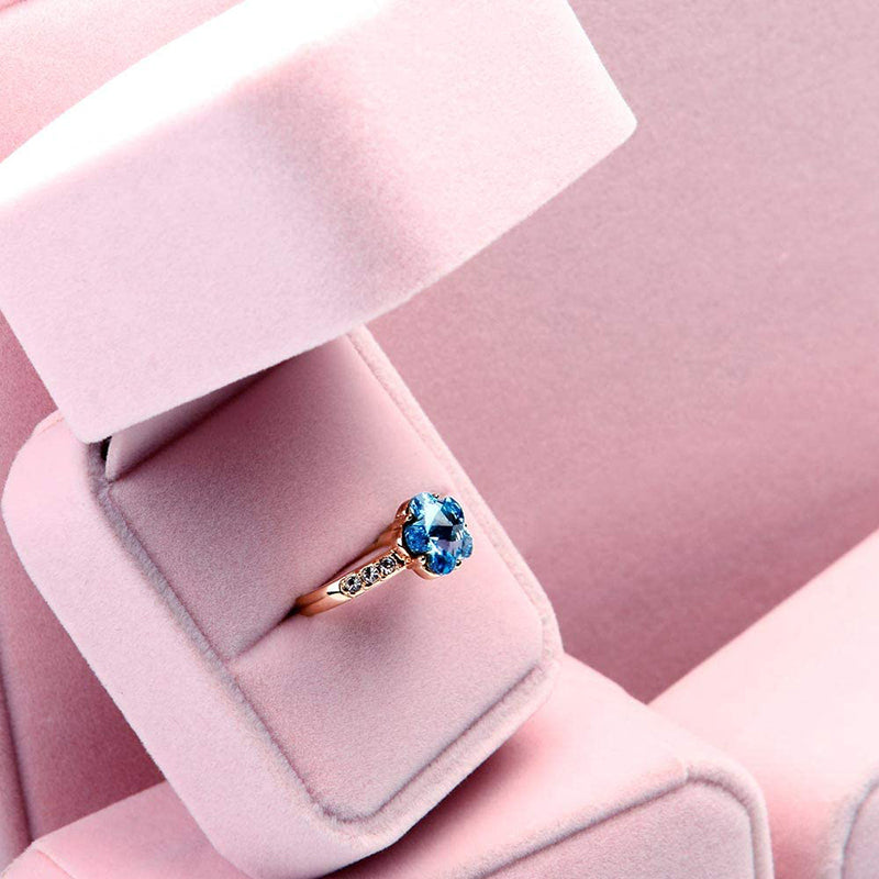 Pink Velvet Ring Jewelry Gift Ring Box H00801