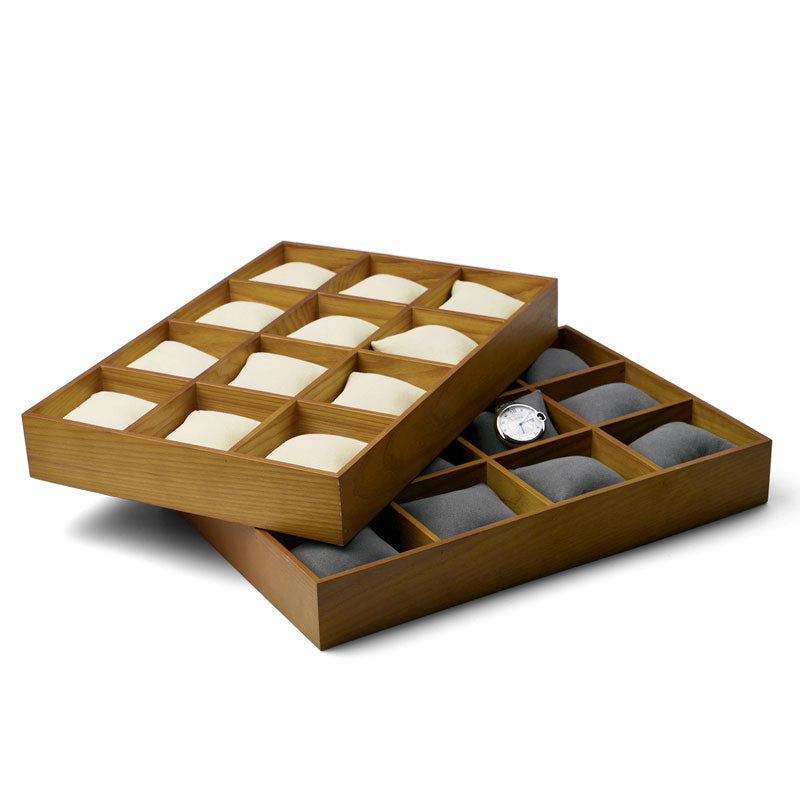 Wood 12 Slots Watch Display Tray P030
