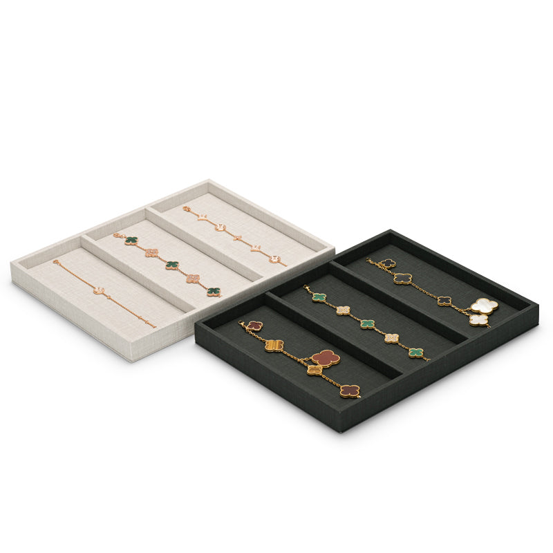 PU Leather 1:3 Compartment Jewelry Display Tray P100
