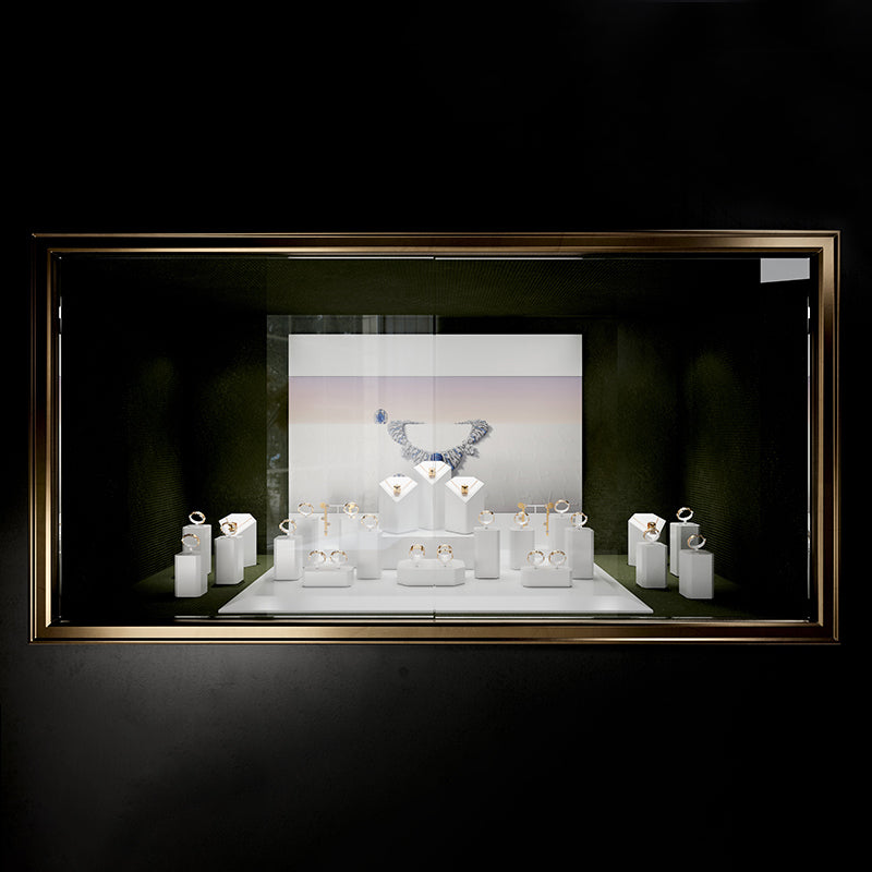 FANXI White Rings Earrings Necklace Jewelry Display Set TT241