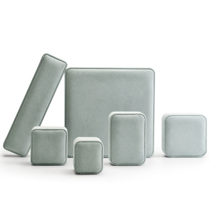 Ice Blue Microfiber Ring Gift Box H060