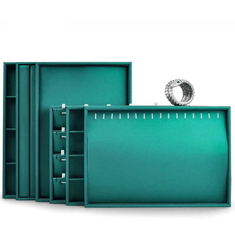 Luxury Green Leather Jewelry Display Tray P063