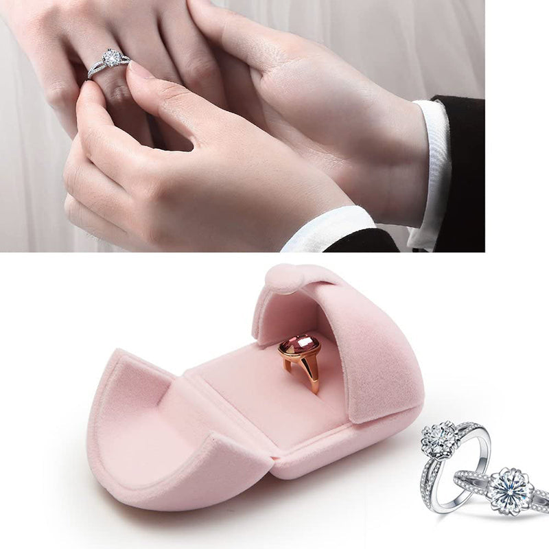Pink Velvet Ring Gift Ring Box H05201