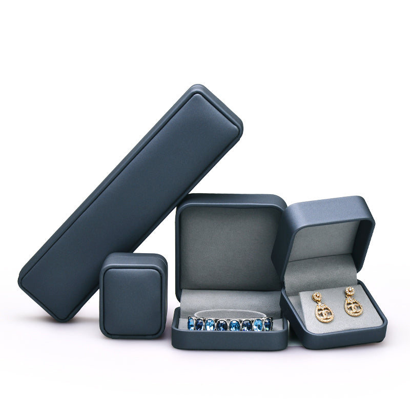 Dark Blue PU Leather Earring Gift Box H089