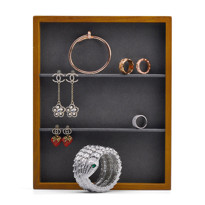 Solid Wood 1:3 Compartment Jewelry Watch Storage Tray P062