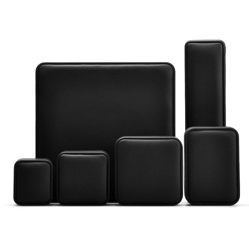 Black Round Corner PU Leather Ring Gift Box H095