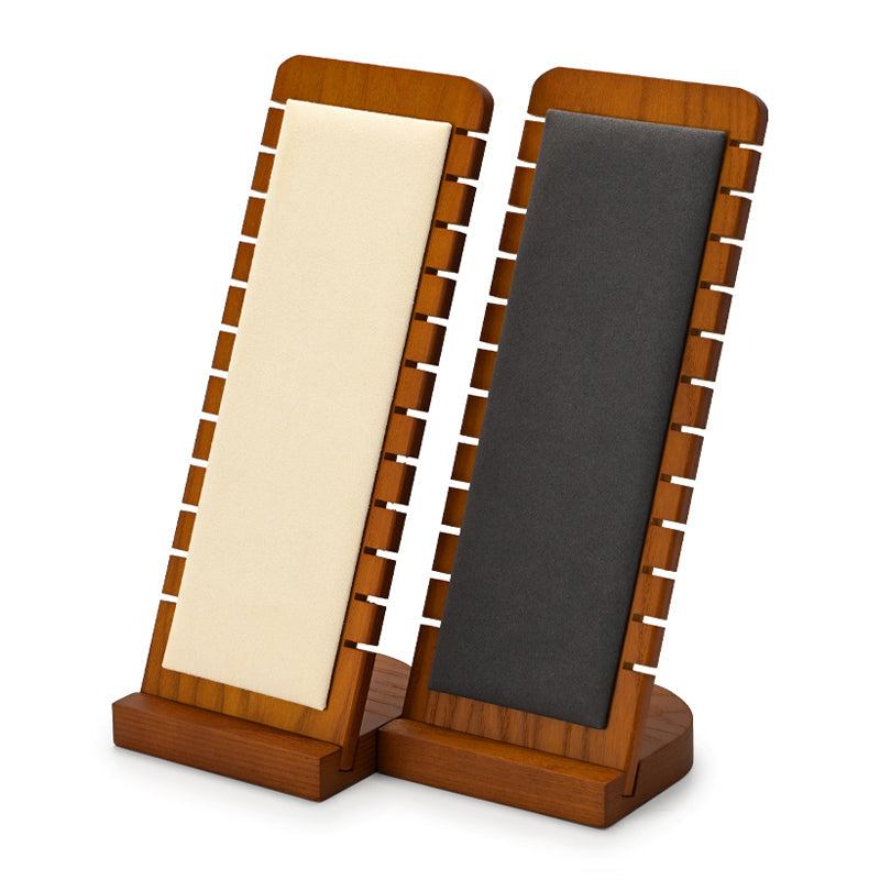 Solid Wood Microfiber Necklace Display Stand SM030