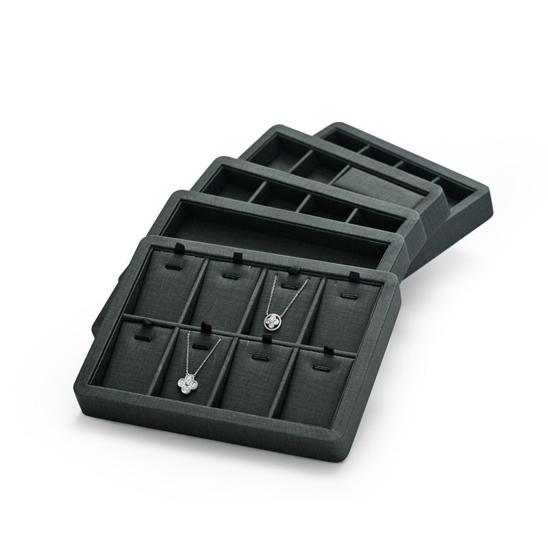 PU Leather Jewelry Tray With Magnetic Acrylic Cover P111