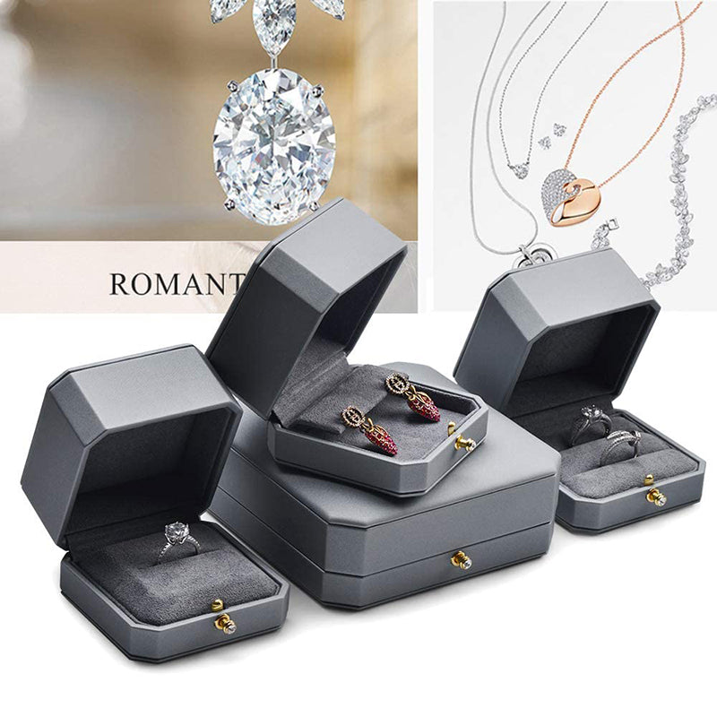 Gray Premium Leatherette Earring Box H07504