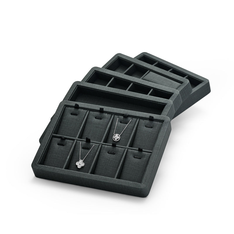 PU Leather Jewelry Tray With Magnetic Acrylic Cover P111