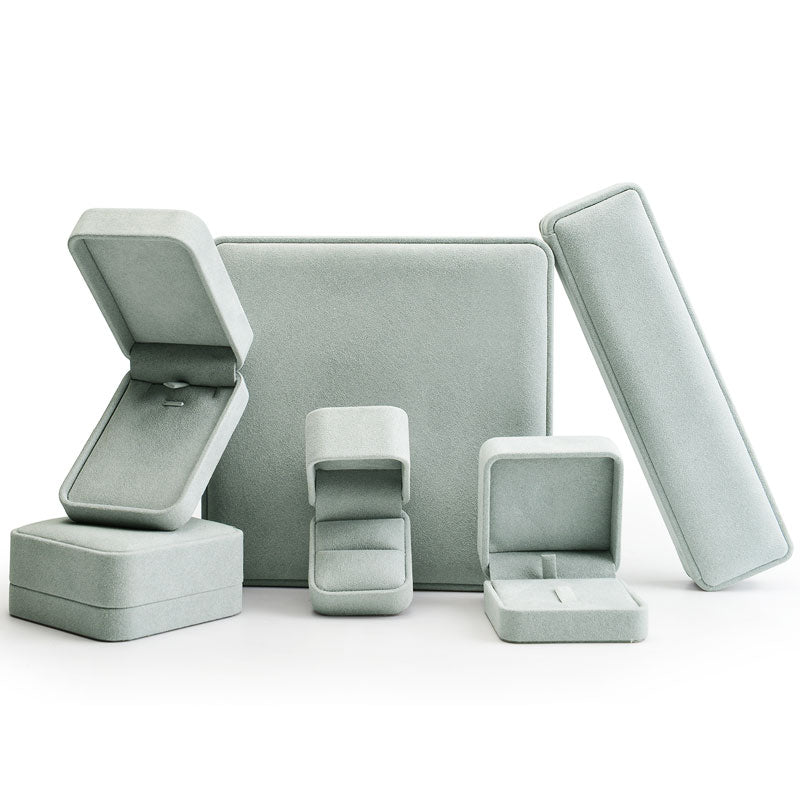 Ice Blue Microfiber Ring Gift Box H060