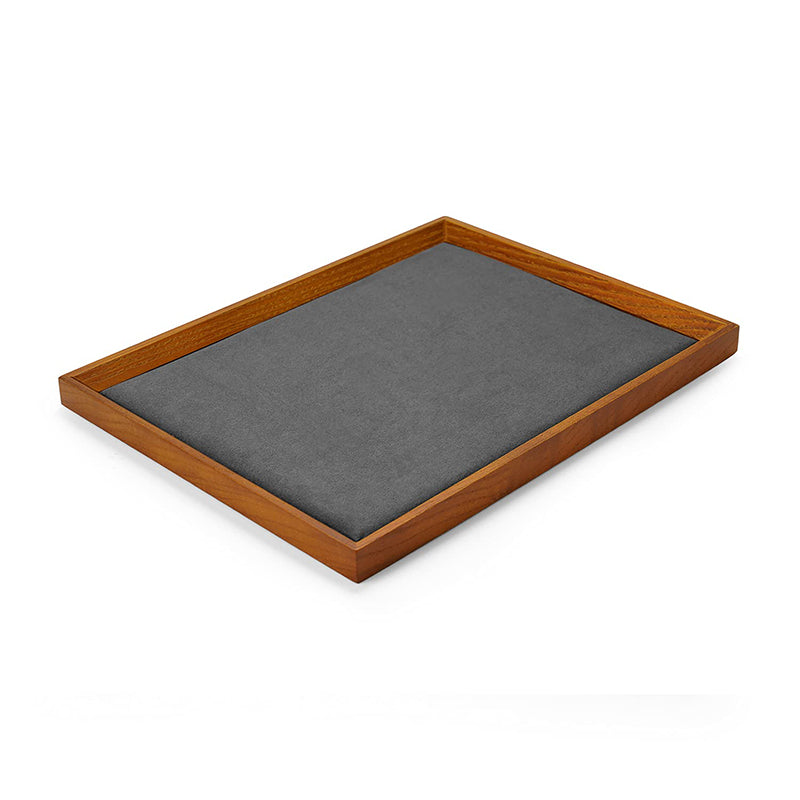Dark Gray Wood Large Flat Jewelry Tray SM11602