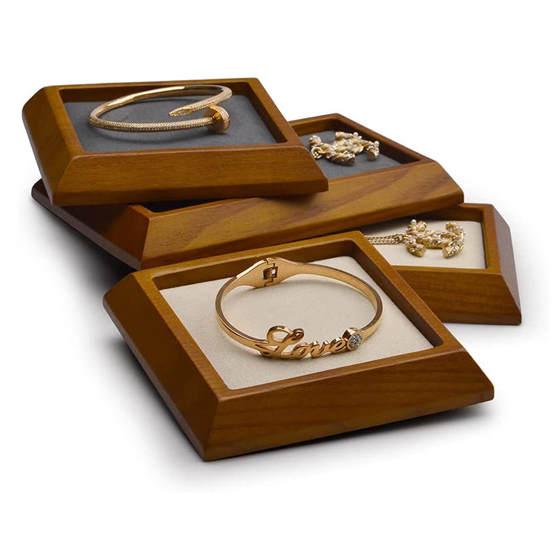 Dark Gray Rectangle Wood Jewelry Tray for Showcase Display SM09004