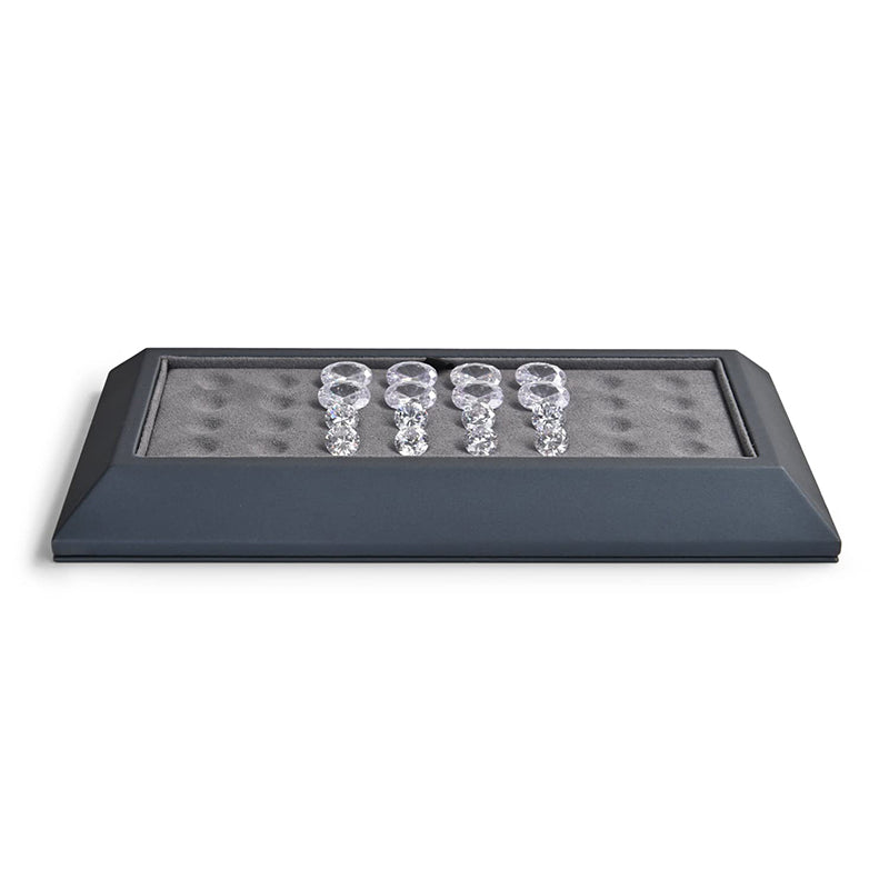 Dark Gray Premium Leather Beads and Gems Organizer Tray P11402