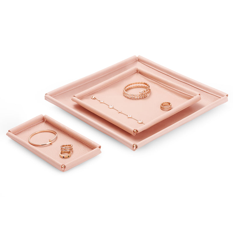 Pink Leatherette Ring Pendant Bangle Display Tray P116