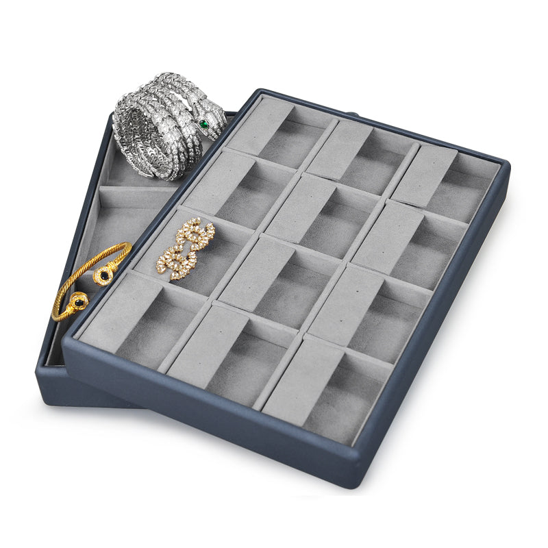 Stackable PU Leather Jewelry Display Tray P066
