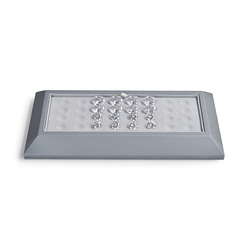 Light Gray Premium Leather Beads and Gems Organizer Tray P11401