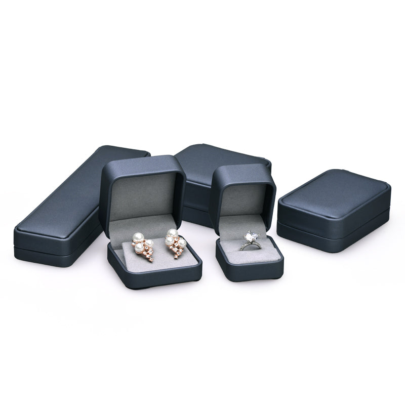 Dark Blue PU Leather Earring Gift Box H089