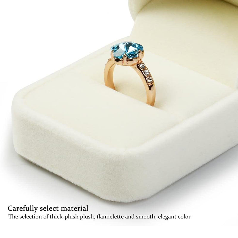 White Velvet Wedding Ring Box H04501