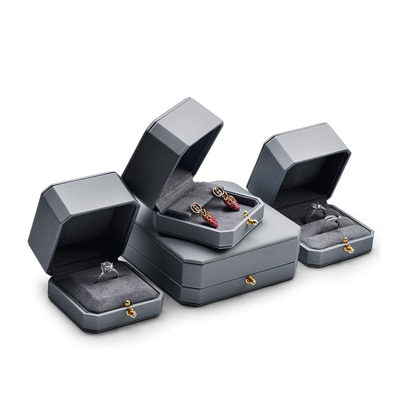 Gray Premium Leatherette Earring Box H07504