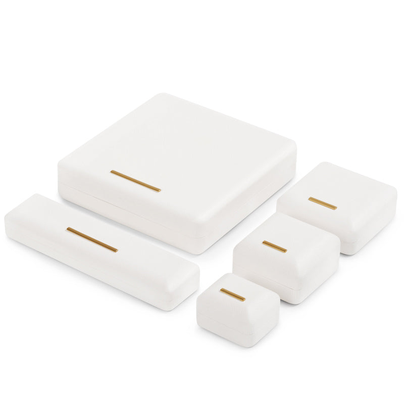 Elegant White Leatherette Ring Box H13401
