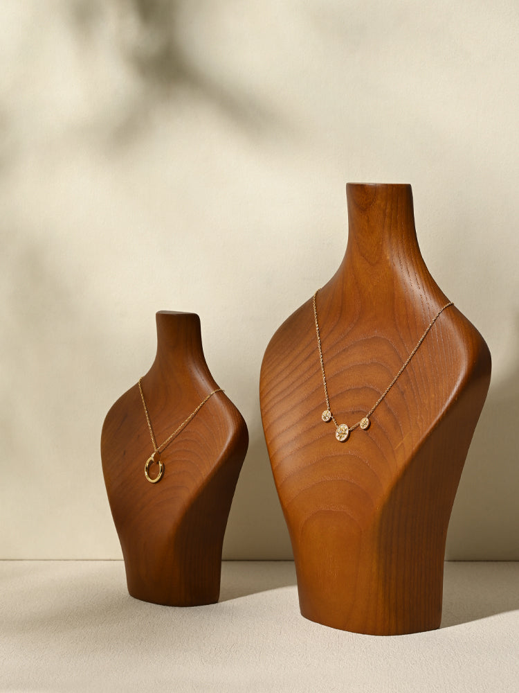 FANXI Ash Wood Bust Necklace Display Pendant Stand SM069