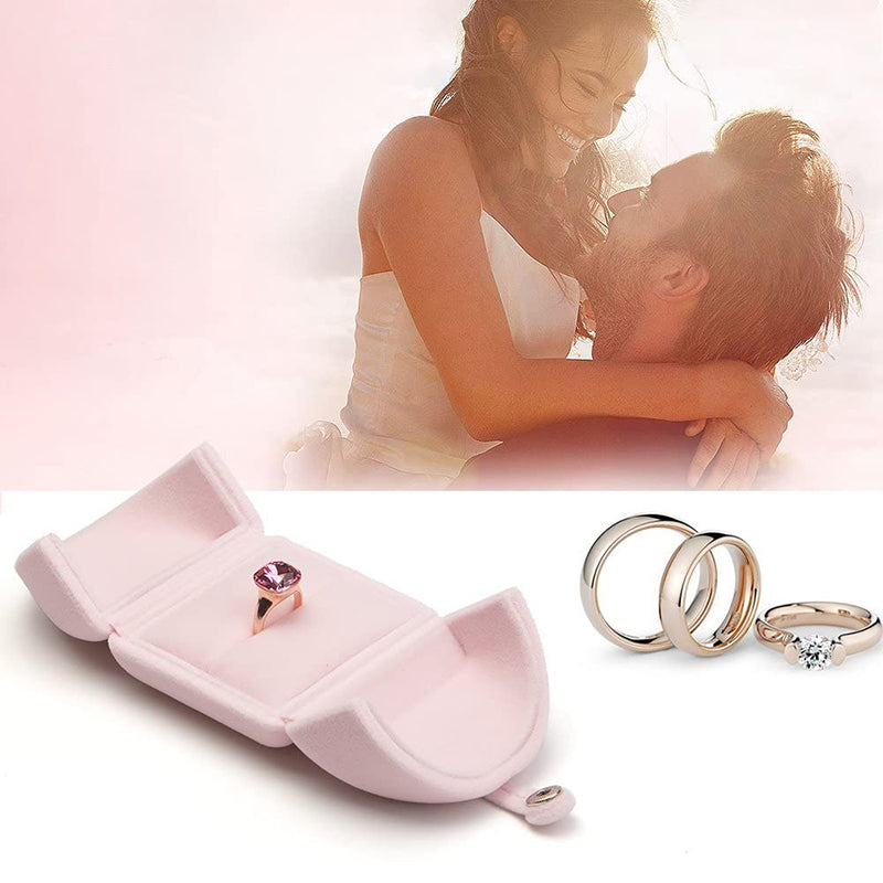 Pink Velvet Ring Gift Ring Box H05201