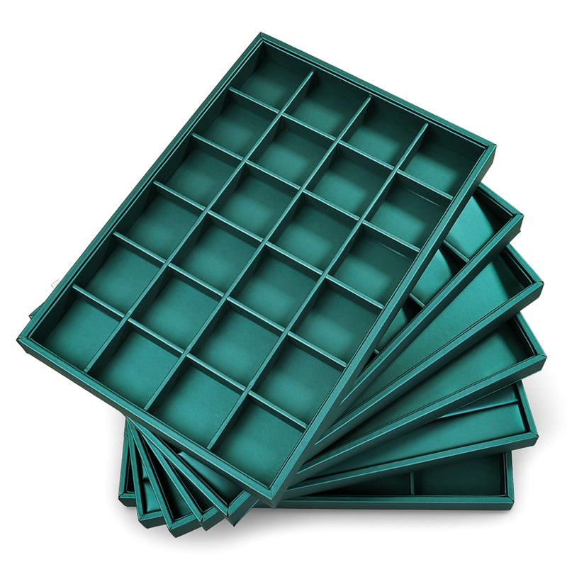 Luxury Green Leather Jewelry Display Tray P063