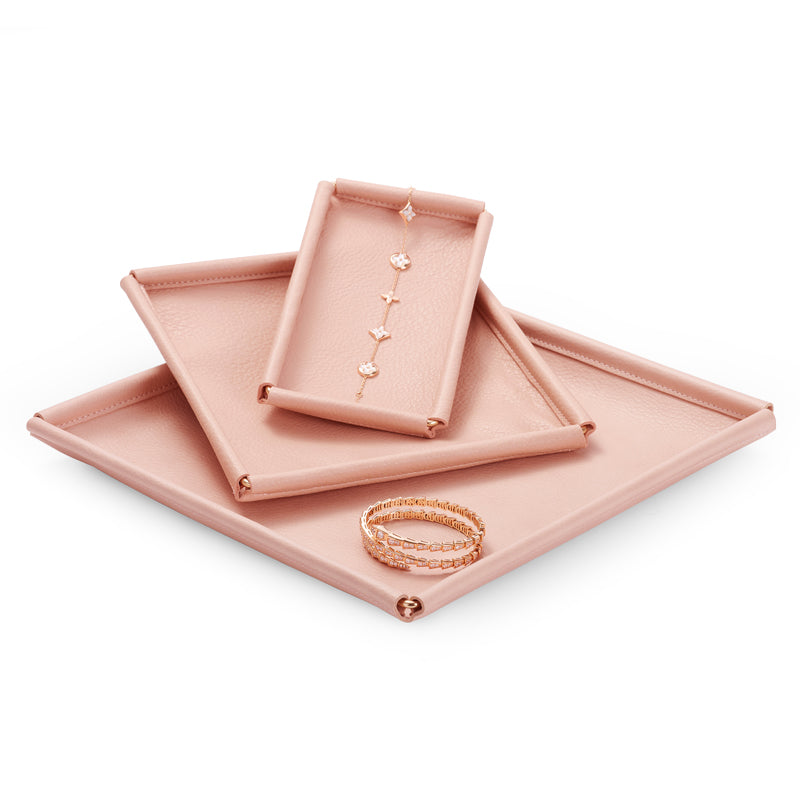 Pink Leatherette Ring Pendant Bangle Display Tray P116