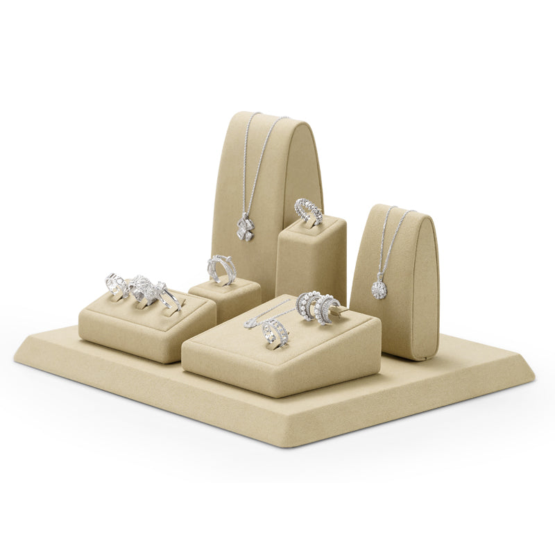 Beige Microfiber Jewelry Set TT112
