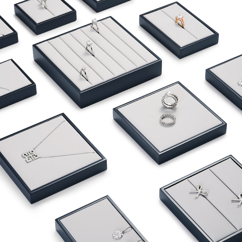 Dark Blue Leatherette Jewlery Showcase Display P124