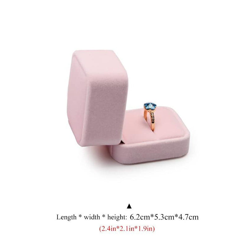Pink Velvet Ring Jewelry Gift Ring Box H00801