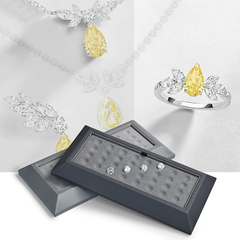 Light Gray Premium Leather Beads and Gems Organizer Tray P11401