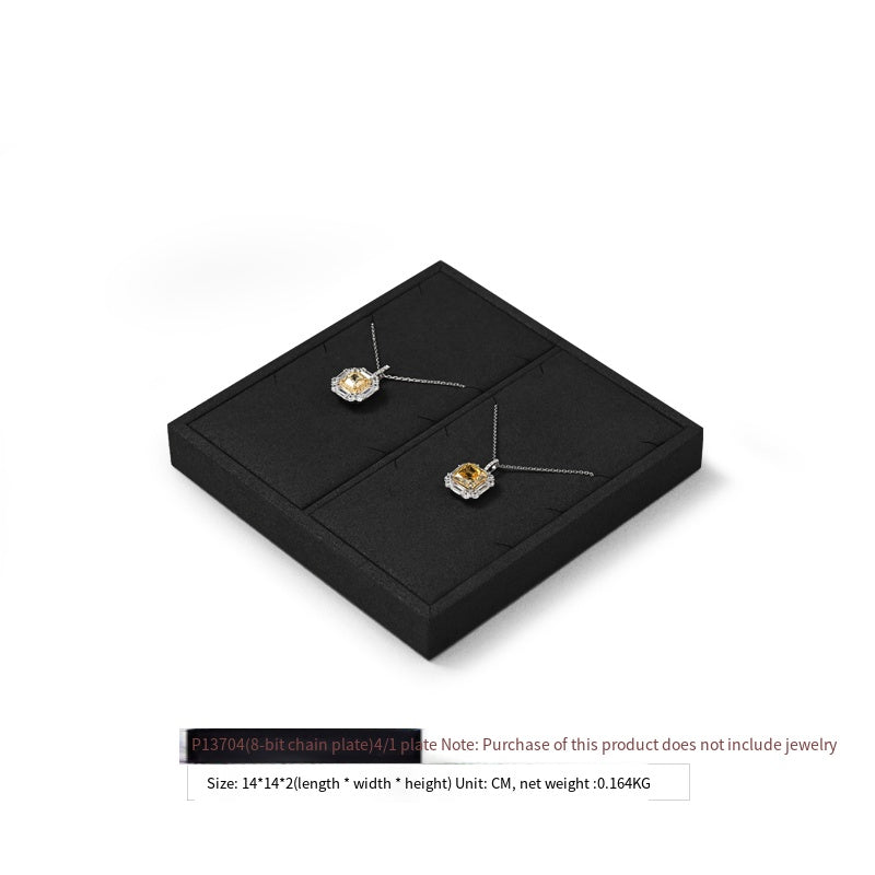 Luxury Microfiber Black Ring Necklace Pendant Earring Display Tray P137