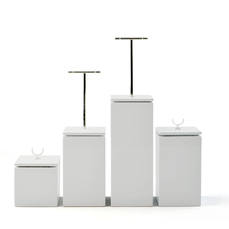 White Wood Painting Earring Ring Display Stand SM003