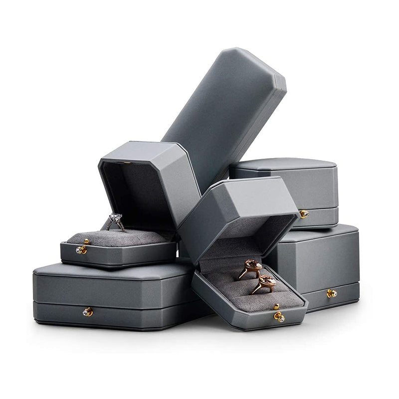 Gray Premium Leatherette Earring Box H07504
