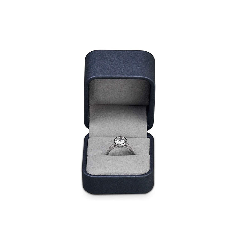 Dark Blue PU Leather Ring Box H08901