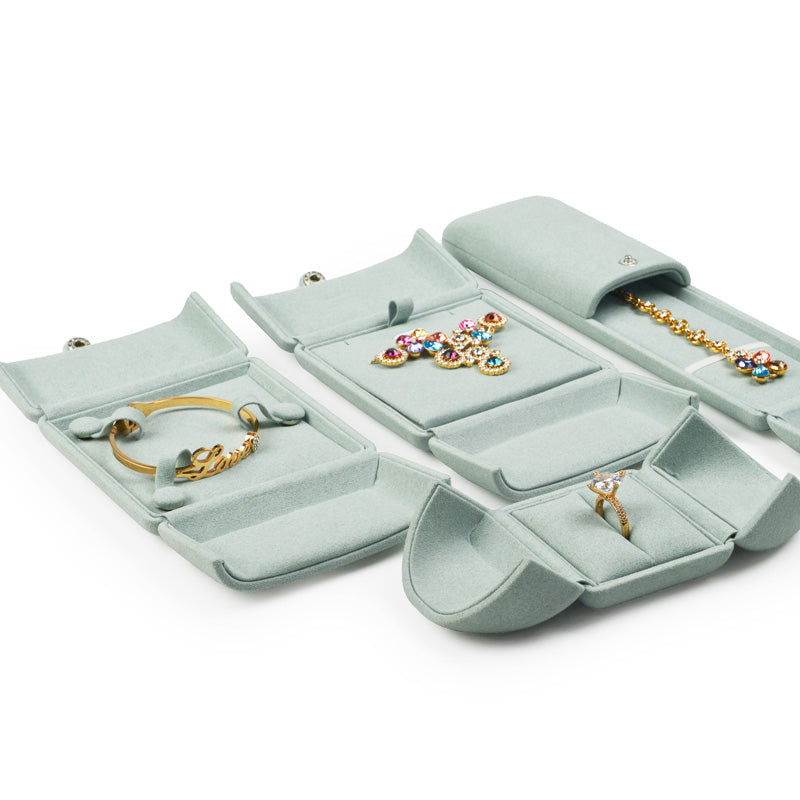 Green Microfiber Jewelry Gift Box H064