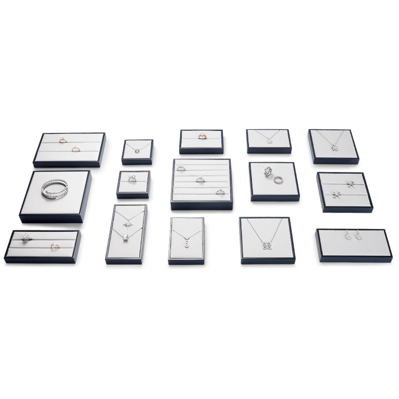 Dark Blue Leatherette Jewlery Showcase Display P124