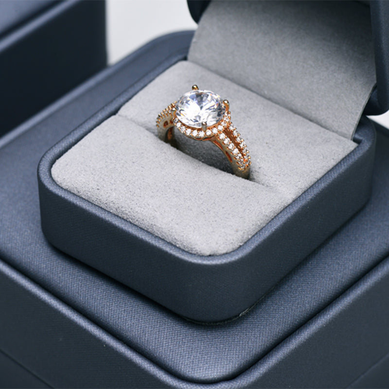 Dark Blue PU Leather Earring Gift Box H089