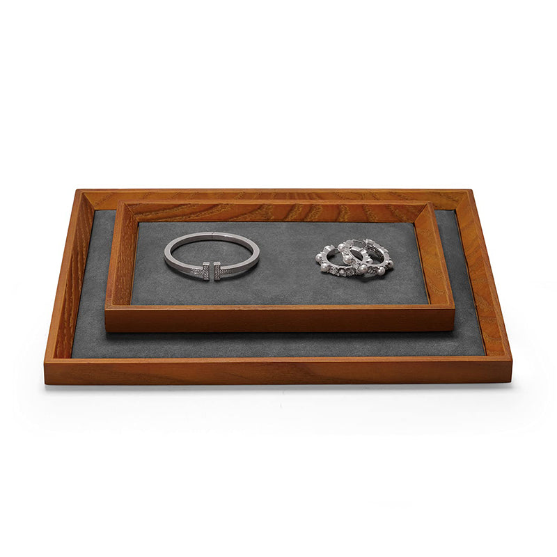 Dark Gray Wood Small Flat Jewelry Tray SM11502