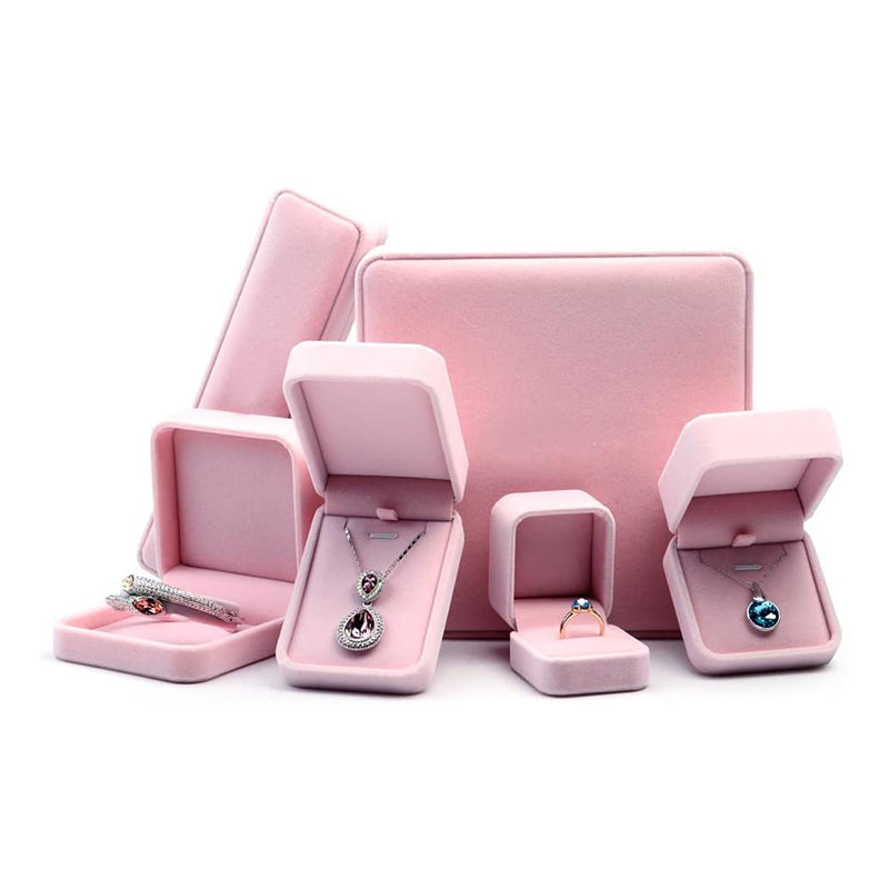 Pink Velvet Ring Jewelry Gift Ring Box H00801