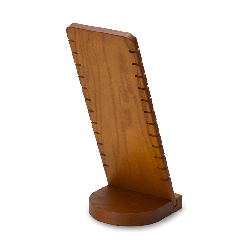 Solid Wood Microfiber Necklace Display Stand SM030