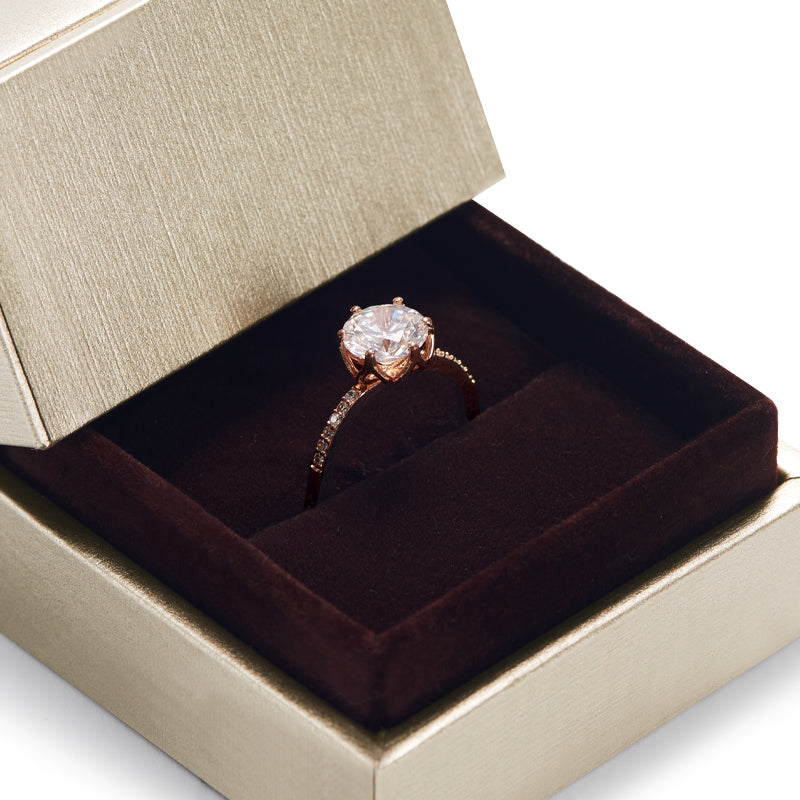 Champagne Leather Paper Jewelry Box H132